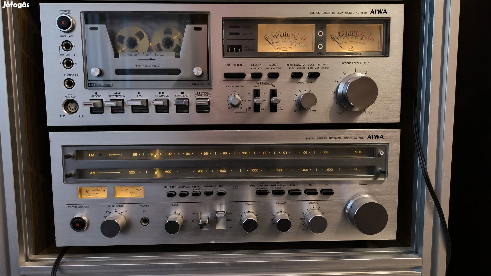 Aiwa AX-7400 rádiós erősítő Aiwa Ad-6550 kazettás deck