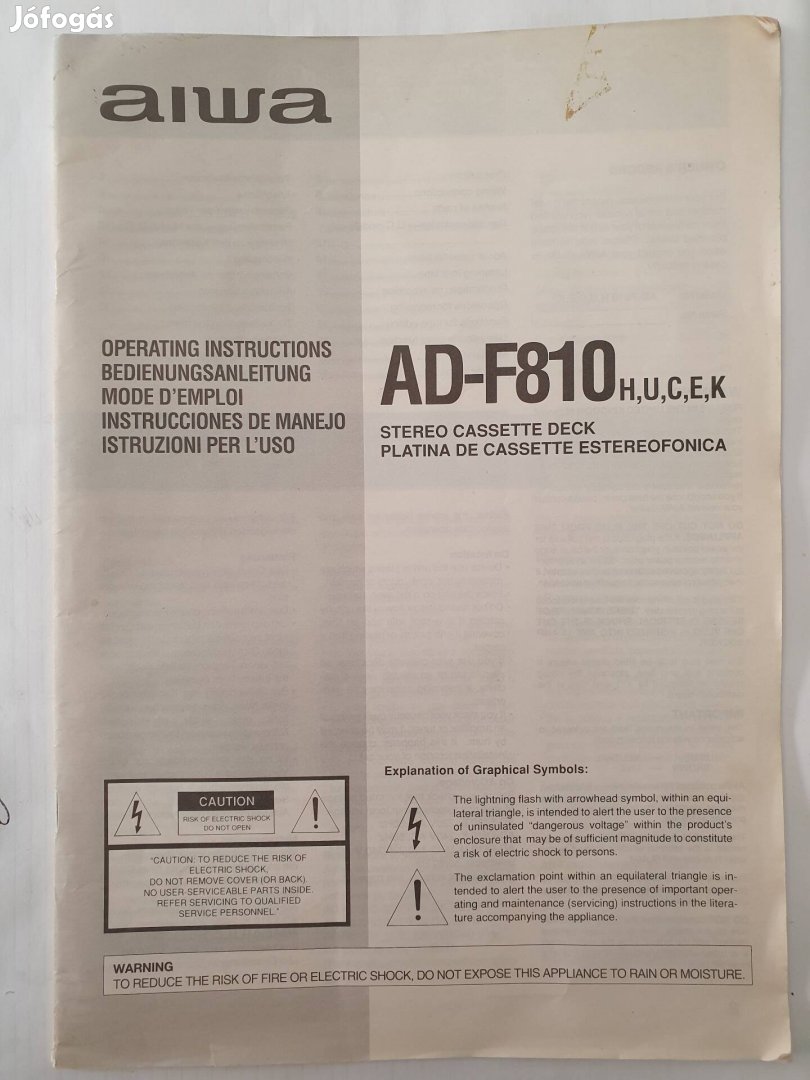 Aiwa Ad-F810 eredeti kézikönyv, owner's manual