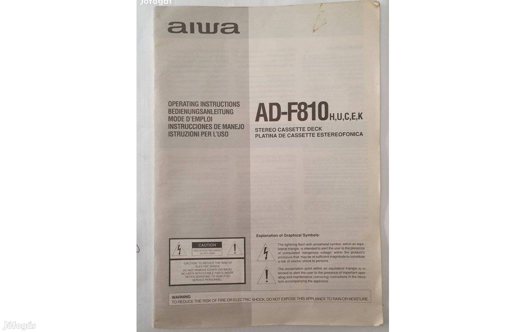 Aiwa Ad-F810 eredeti kézikönyv, owner's manual