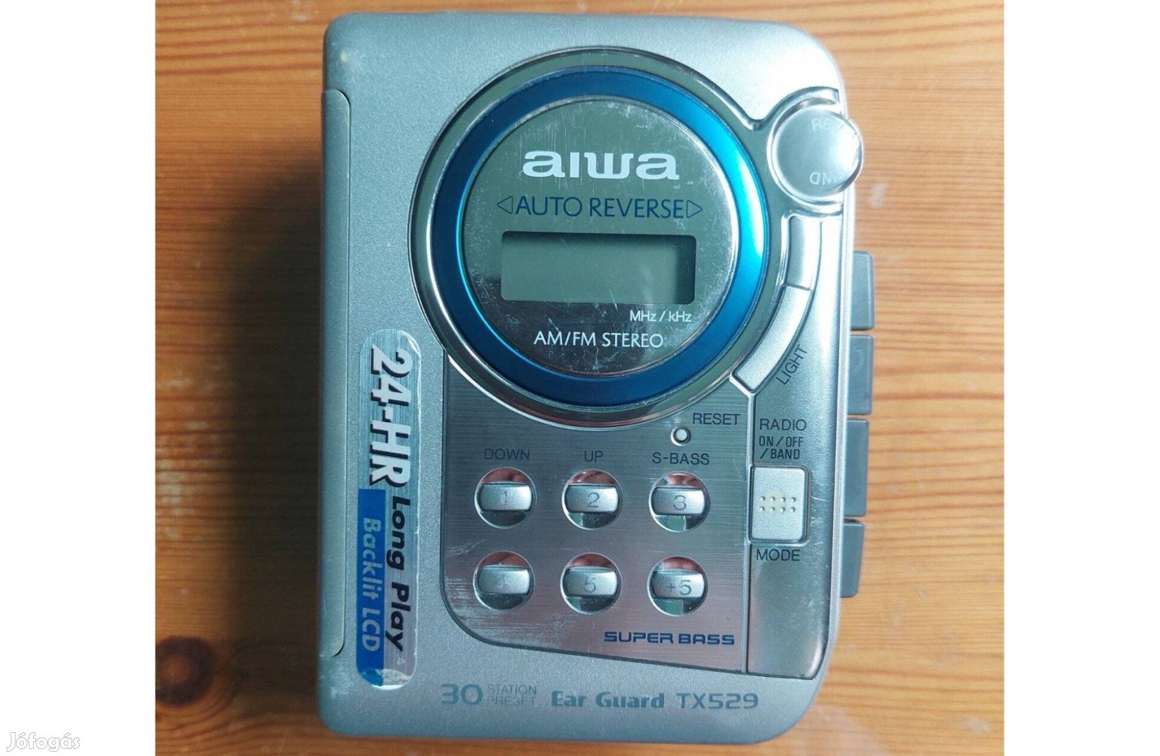 Aiwa TX529 Sztereó Rádió ODA-Vissza Játszó Walkman Kazettás MAGNÓ