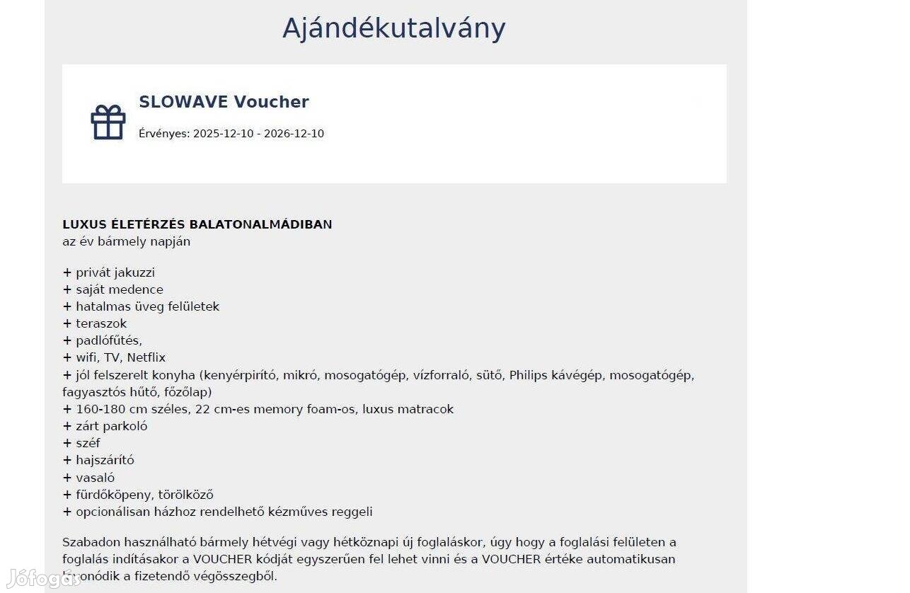 Ajándékutalvány egy új építésű balatoni villába