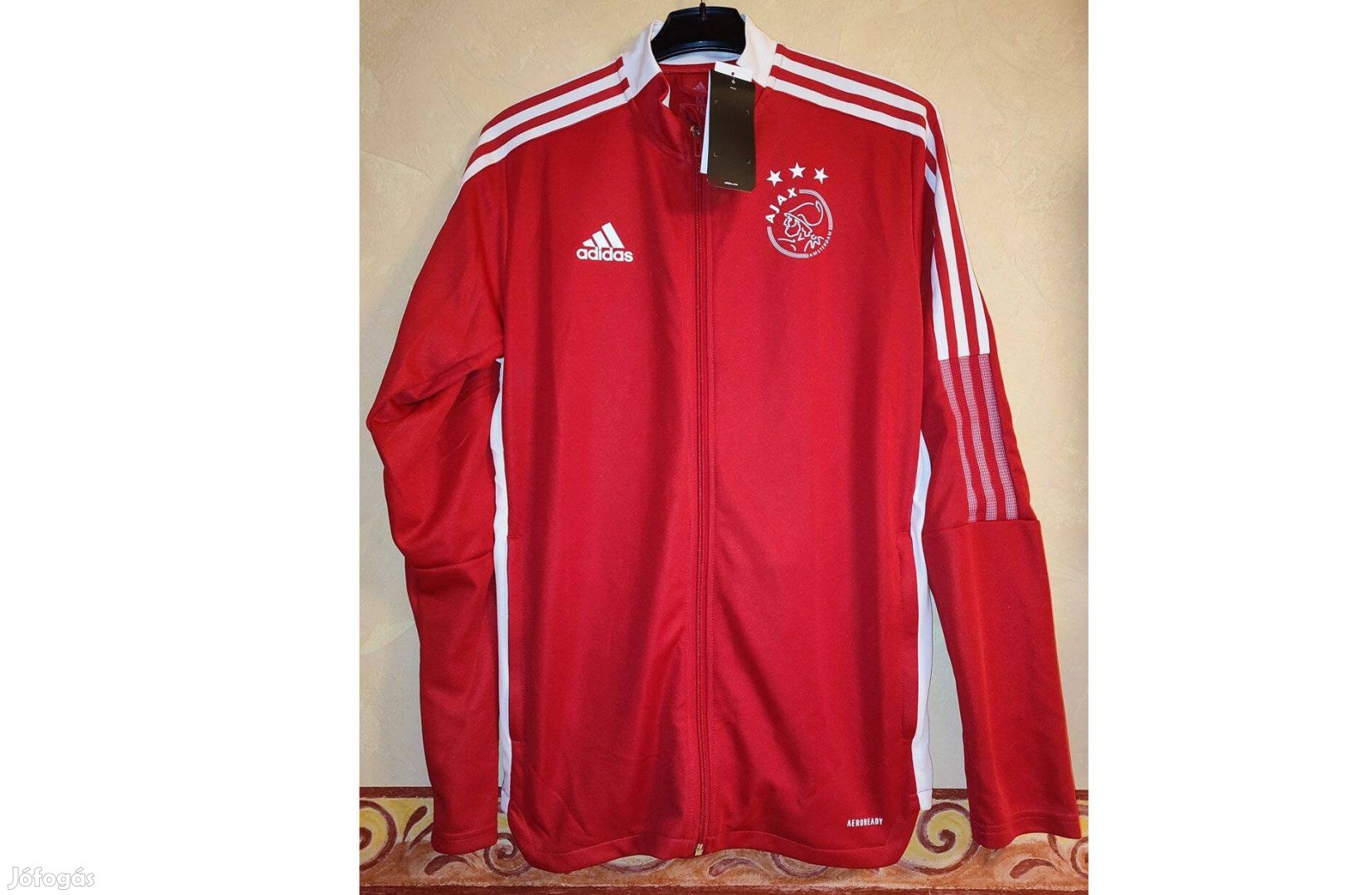 Ajax Amsterdam eredeti adidas piros fehér cipzáras felső (M)