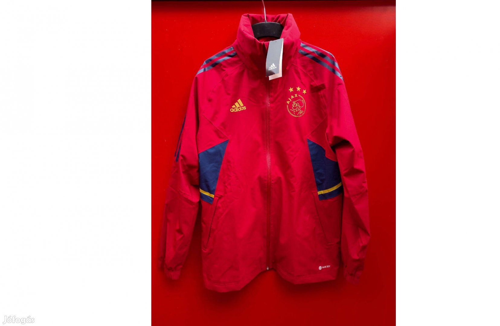 Ajax Amsterdam eredeti piros kék adidas kapucnis dzseki