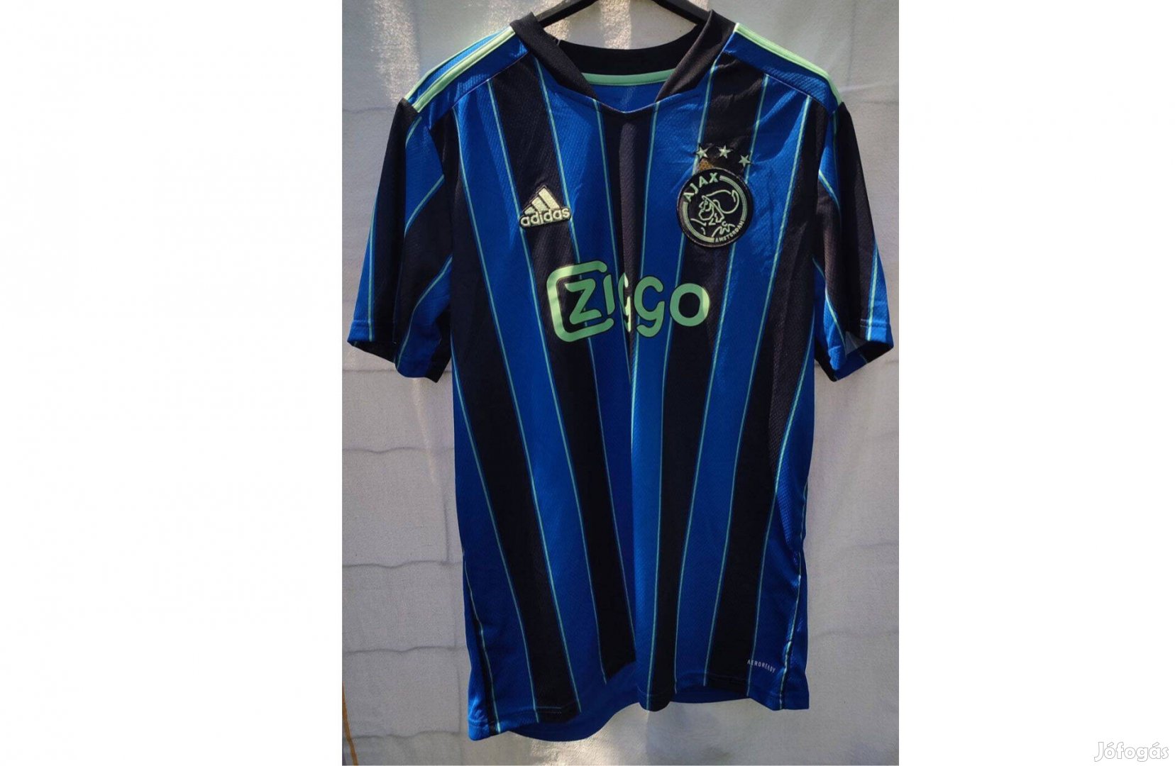 Ajax Amsterdam fekete kék csíkos eredeti adidas 2021-22-es mez (L)