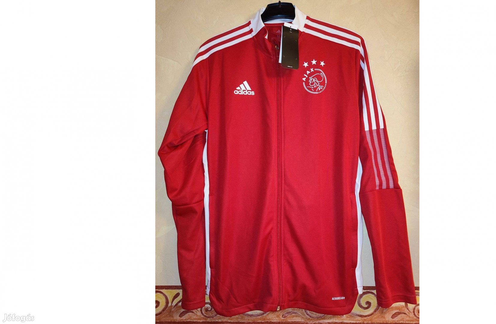 Ajax Amsterdam piros fehér eredeti adidas cipzáras felső (M)