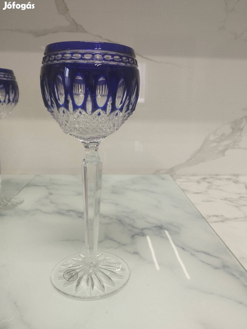 Ajka Crystal 6db-os kék boros pohárkészlet