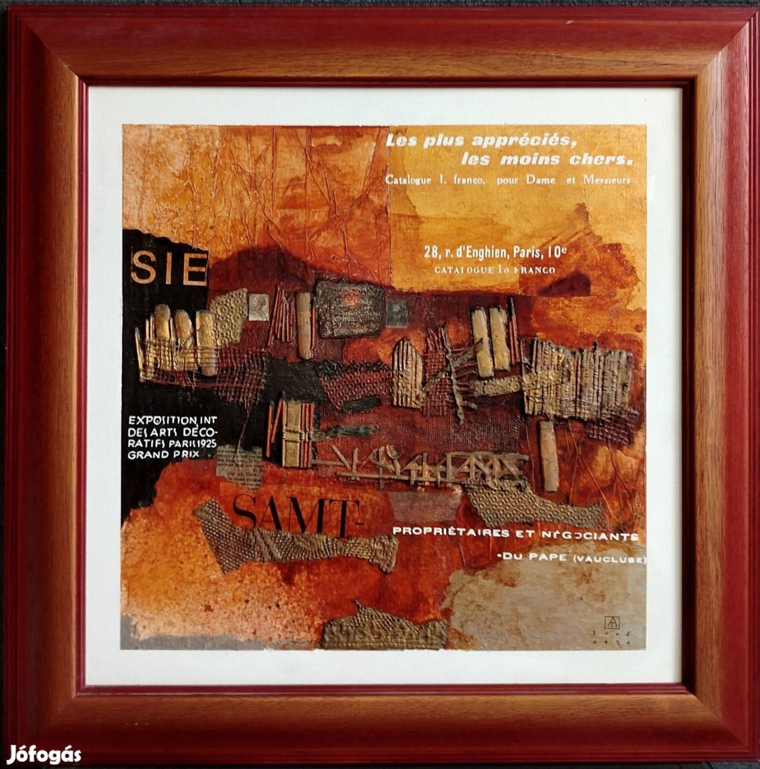 Ajtai Tamás festmény Időzóna 50x50 cm, kerettel 63x63 cm