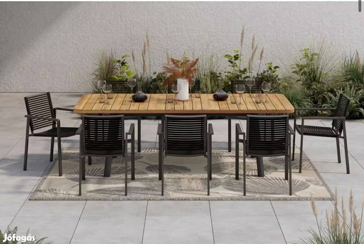 Akácfa bővíthető kerti asztal étkezőasztal