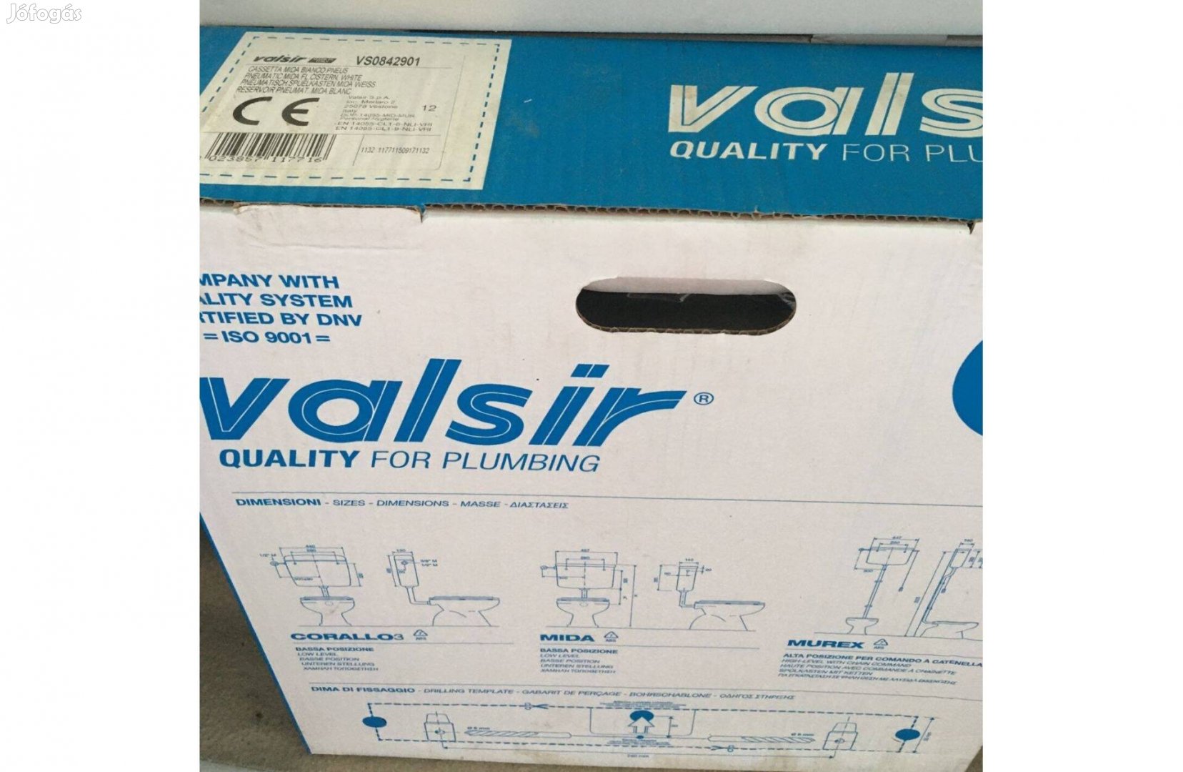 Akadálymentes WC tartály Valsir VS0842901 új ,dobozban
