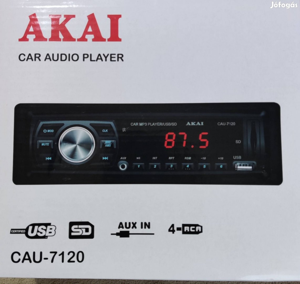 Akai CAU-7120 autórádió, USB, SD kártya, MP3