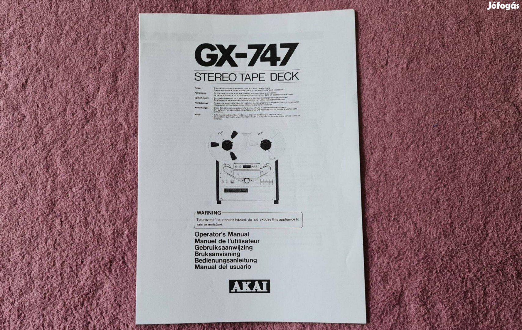 Akai Gx-747 Tape Deck Manual