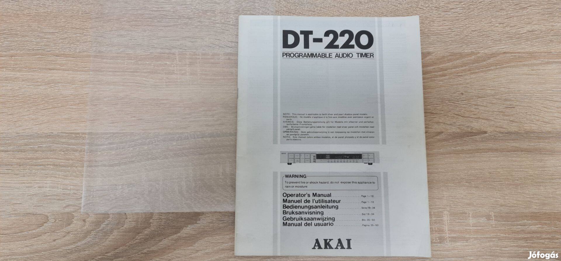Akai Quartz vezérlésű DT-220 Timer eredeti Manual
