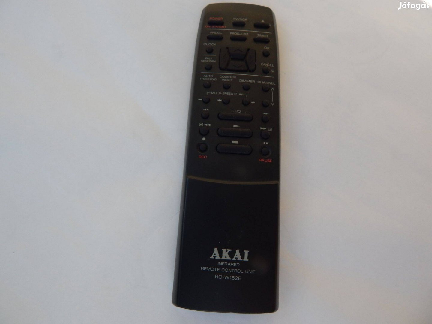 Akai RC-W152E tipusú VHS Videórekorder Távirányító Eredeti