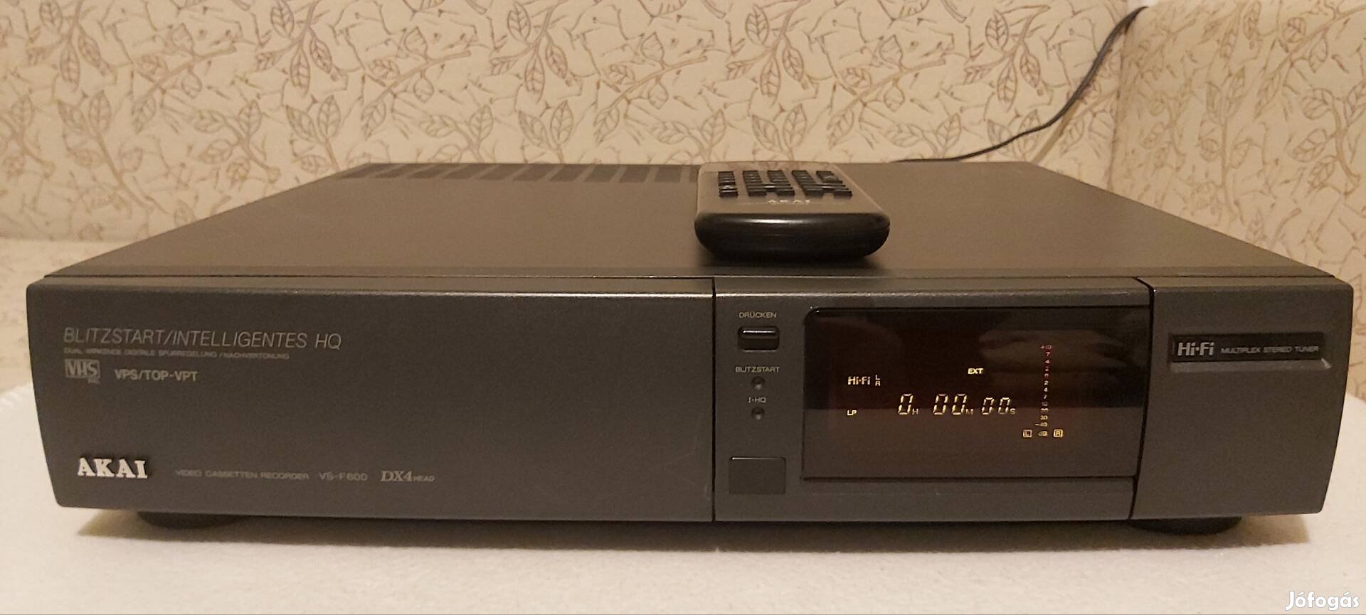 Akai VS F600 EDG hi fi sztereó vhs video recorder 