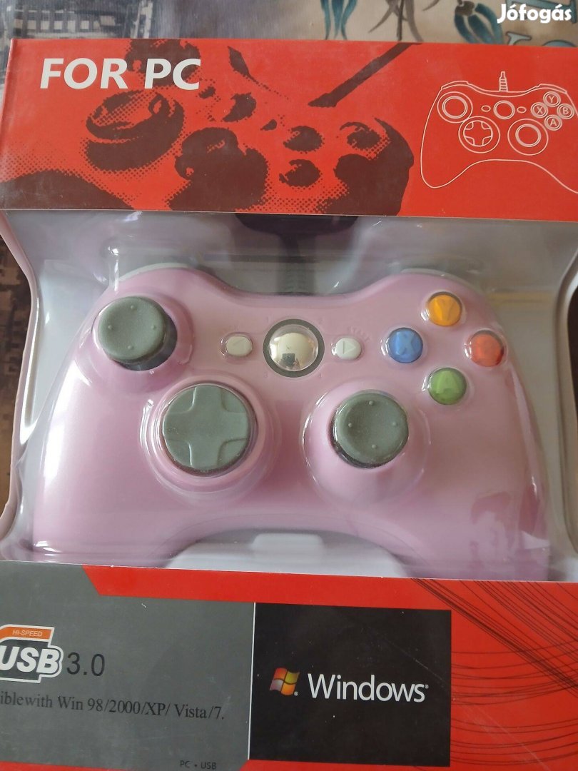 Akció 71. Xbox 360 Pc Rózsaszin Vezetékes Controller Új