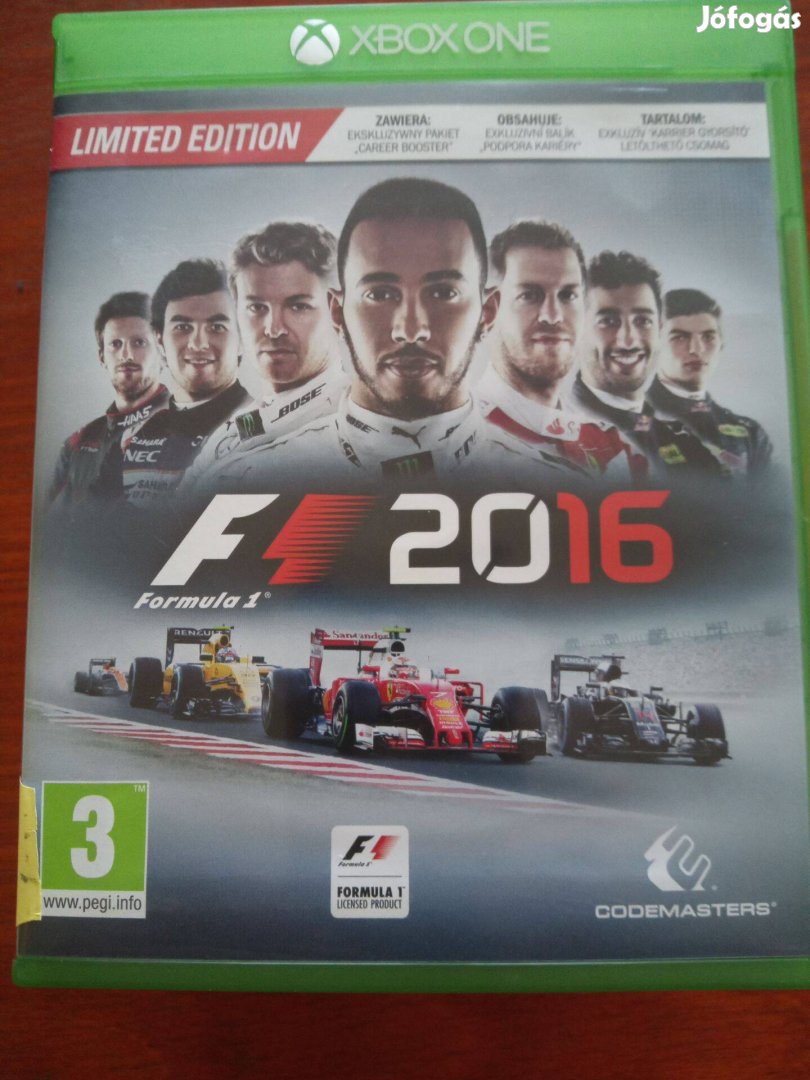 Akció Xbox One Eredeti játék : 98. F1 2016 ( karcmentes)