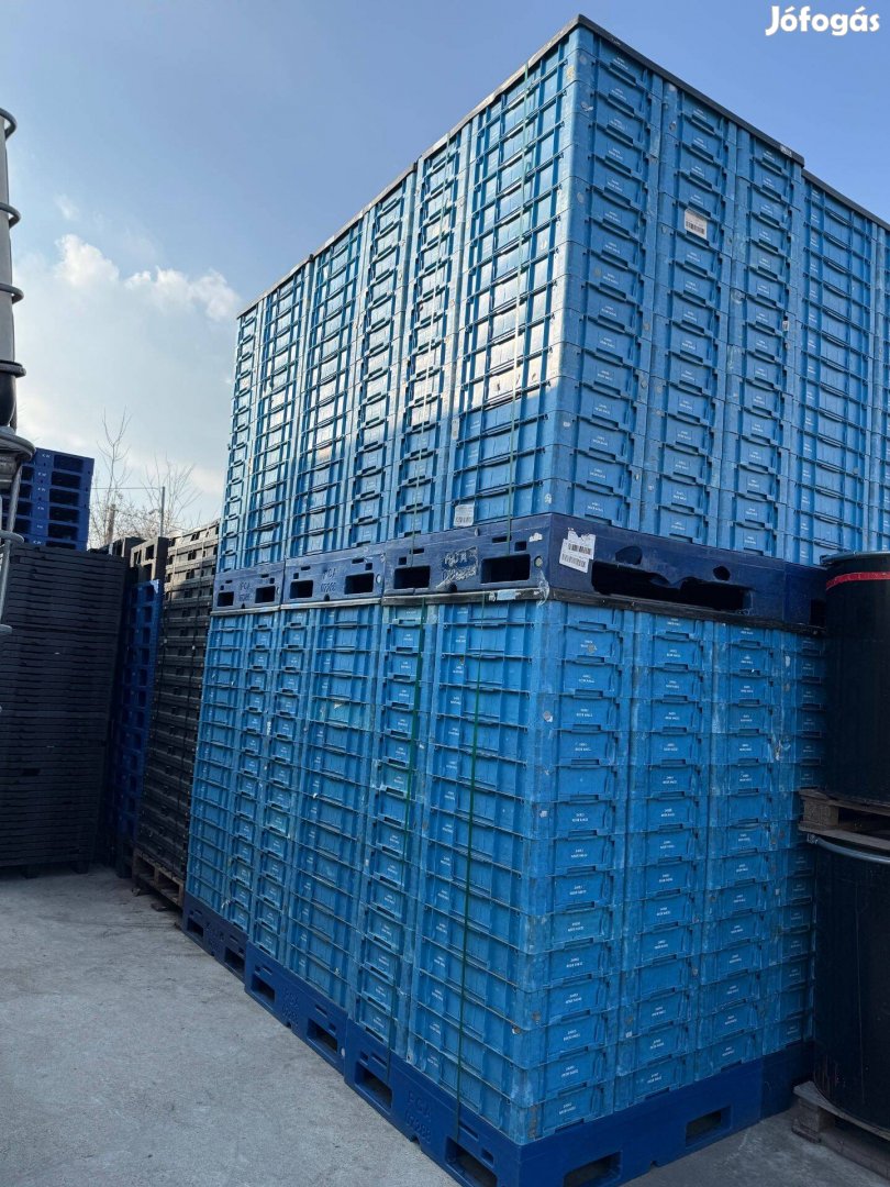 Akció! 600x400x120 EU Klt 6412 masszív fix műanyag láda rekesz