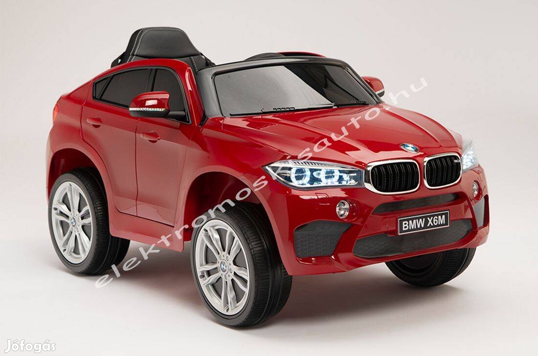 Akció! BMW X6M 12V lakk piros egyszemélyes elektromos kisautó