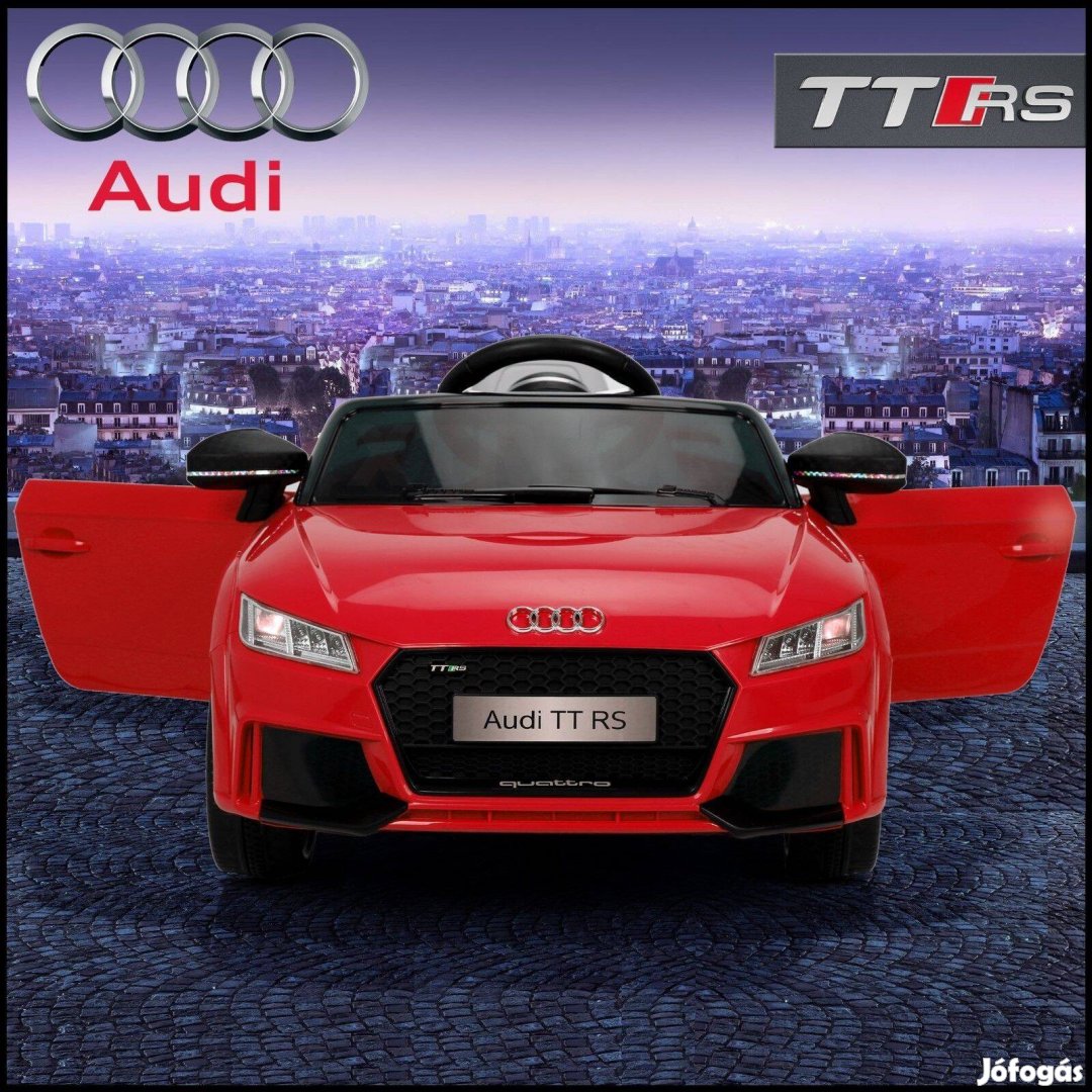 Akció! Egyszemélyes 12V-os lakk piros AUDI TT RS elektromos kisautó