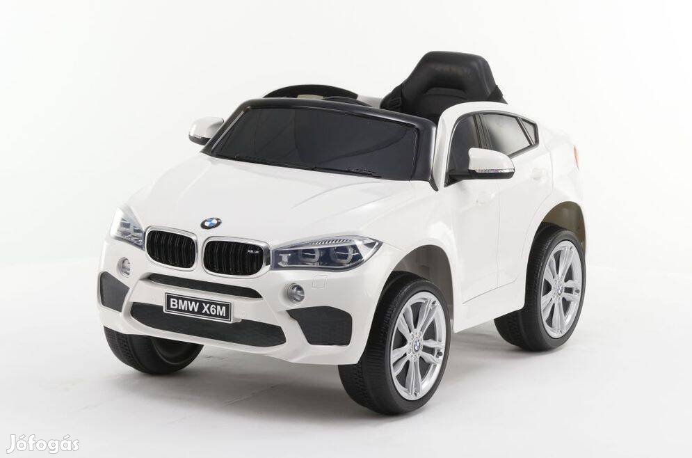 Akció! Egyszemélyes BMW X6M 12V fehér ereedeti elektromos kisautó