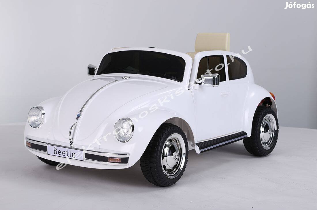 Akció! Egyszemélyes Vwn Beetle 12V OLD fehér elektromos kisautó