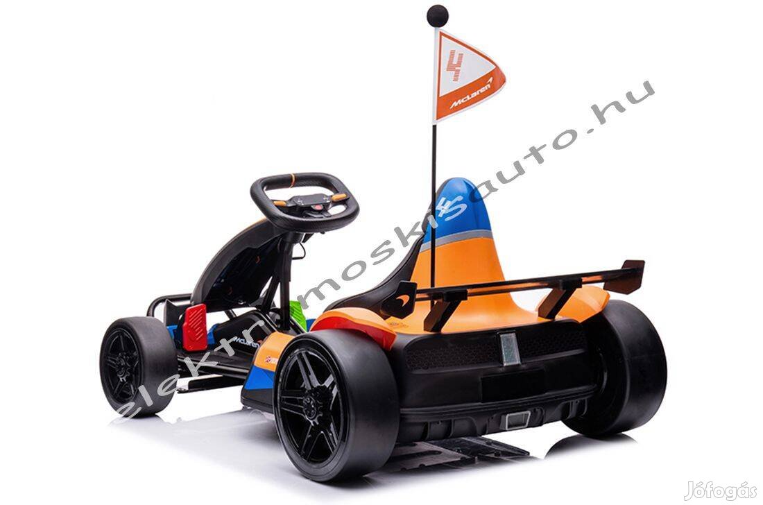 Akció! Eredeti Mclaren Drift gokart 24V narancs/kék elektromos kisautó