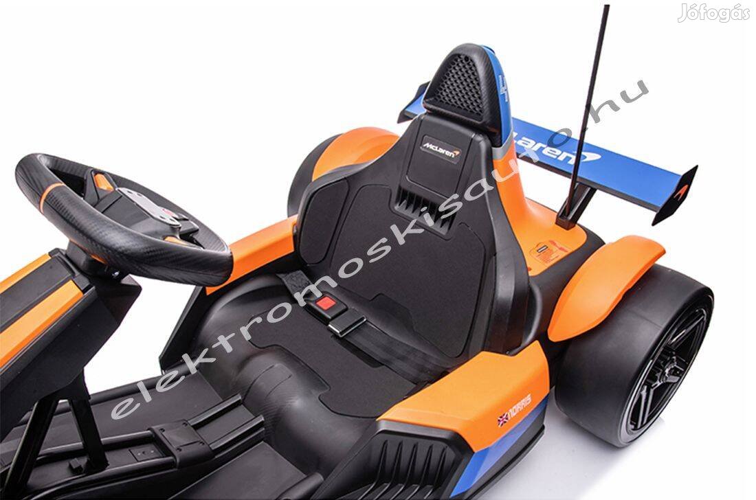 Akció! Eredeti lic Drift gokart Mclaren 24V nar/kék elektromos kisautó