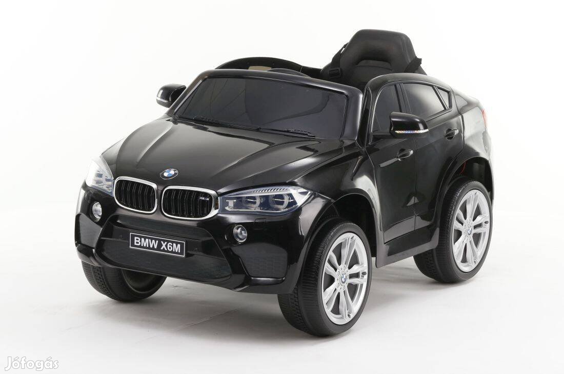 Akció! Eredeti licence BMW X6M 12V lakk fekete 1sz. elektromos kisautó