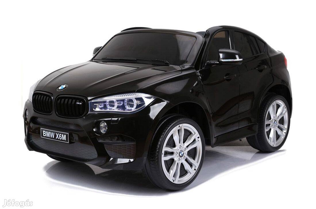 Akció! Eredeti licence BMW X6M 12V lakk fekete 2sz. elektromos kisautó