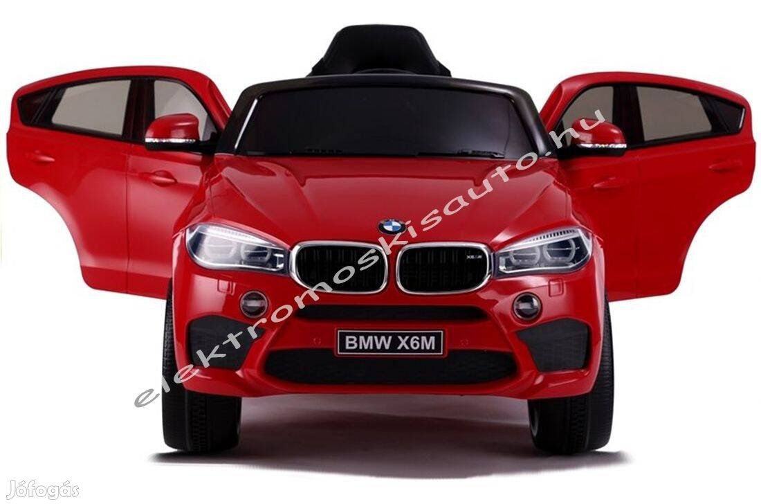 Akció! Eredeti licence BMW X6M 12V lakk piros 1szem elektromos kisautó