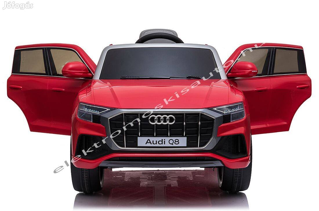 Akció! Lakkozott bordó AUDI Q8 12V egyszemélyes elektromos kisautó