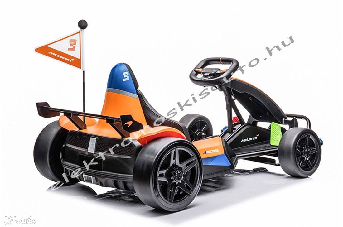 Akció! Mclaren 24V Drift gokart narancs/kék eredeti elektromos kisautó