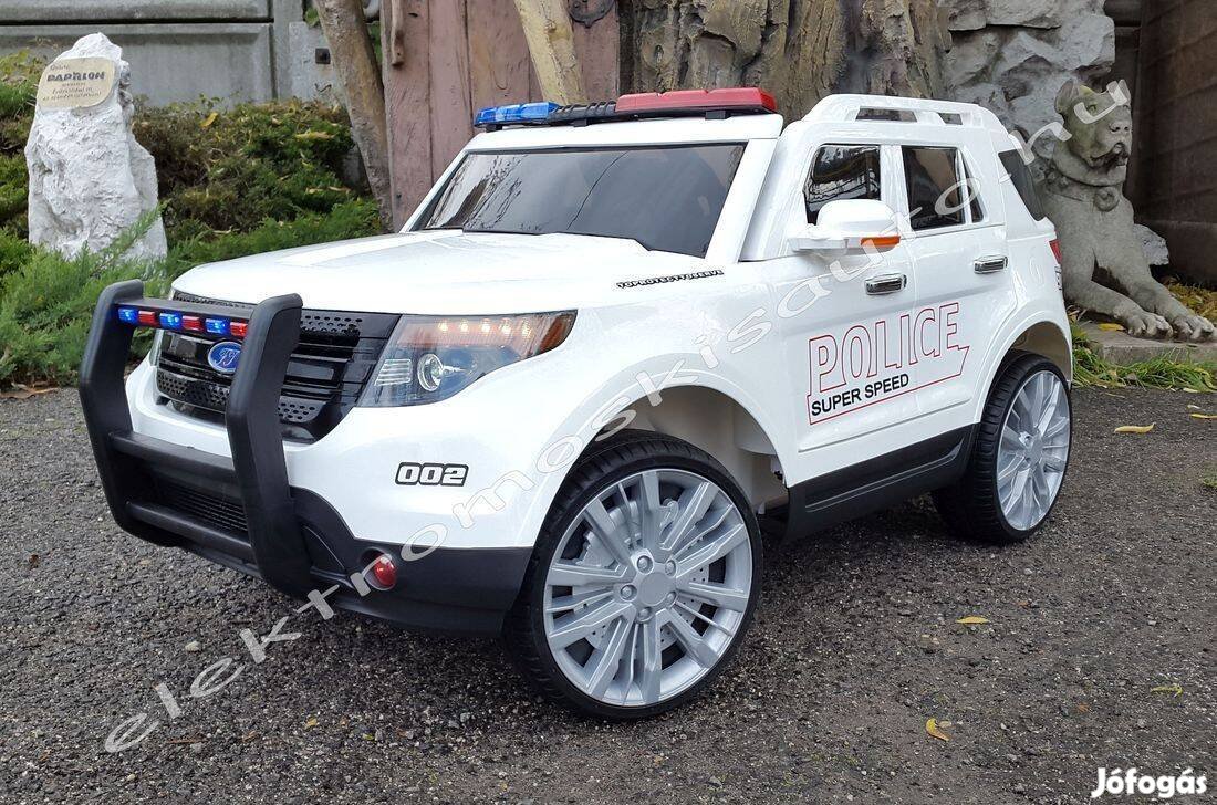 Akció! Rendőrautó 12V fehér Ford Explorer hasonmás