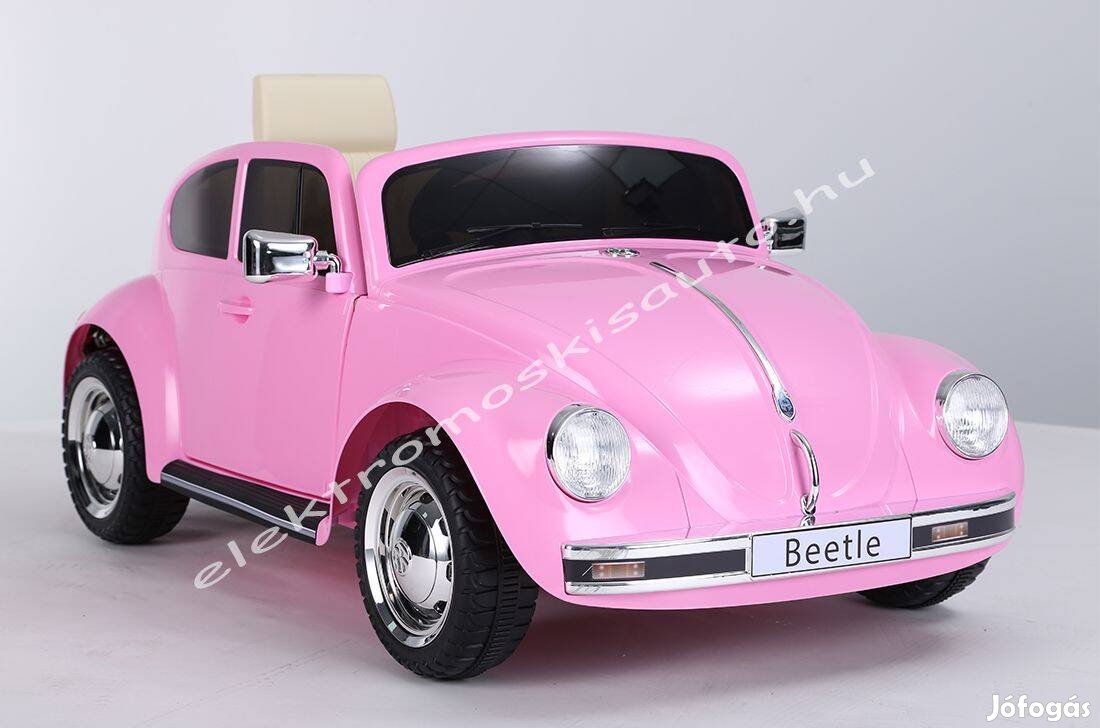 Akció! VW Beetle 12V OLD pink egyszemélyes eredeti elektromos kisautó