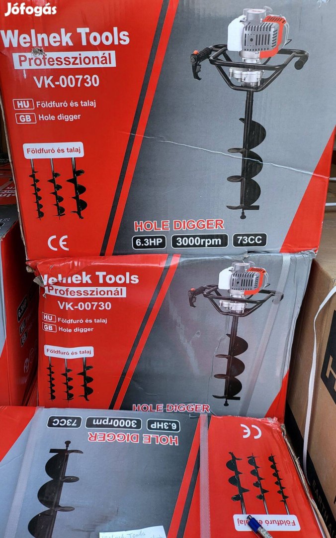 Akció! Welnek Tools talajfúró földfúró lyukfúró+5db csiga+hosszabbító