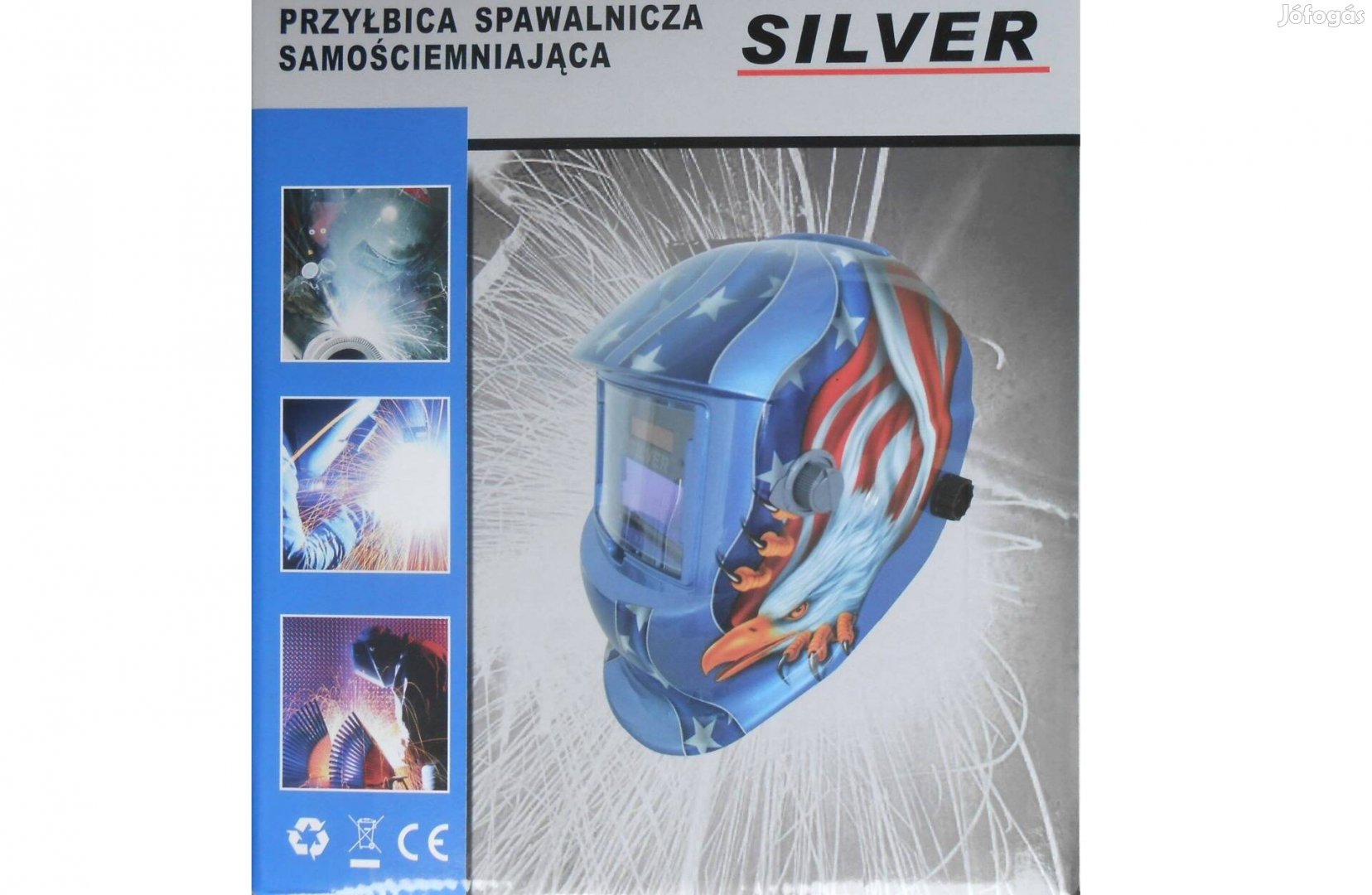 Akció!! Silver automata hegesztő pajzs fejpajzs sas mintás Akció!!!