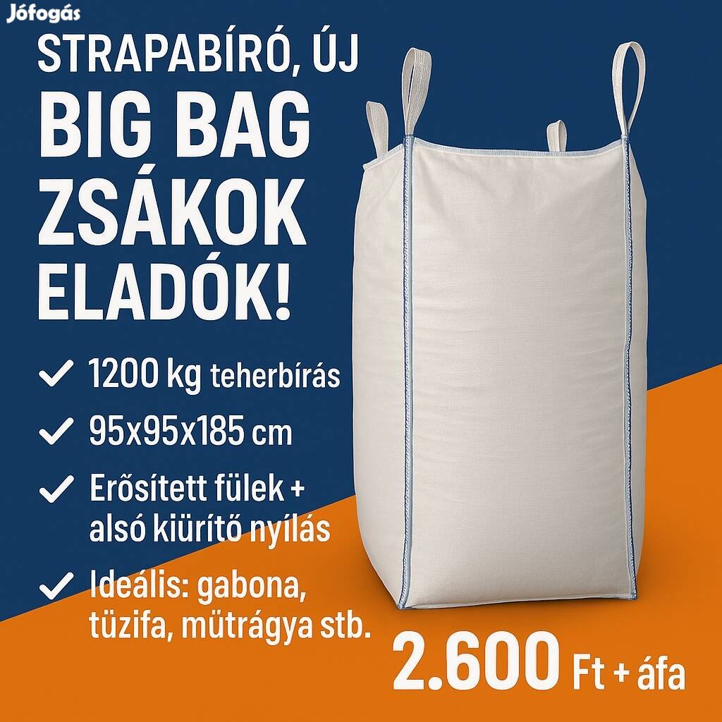 Akció!!! Új Big Bag zsákok eladók 95x95x185 cm