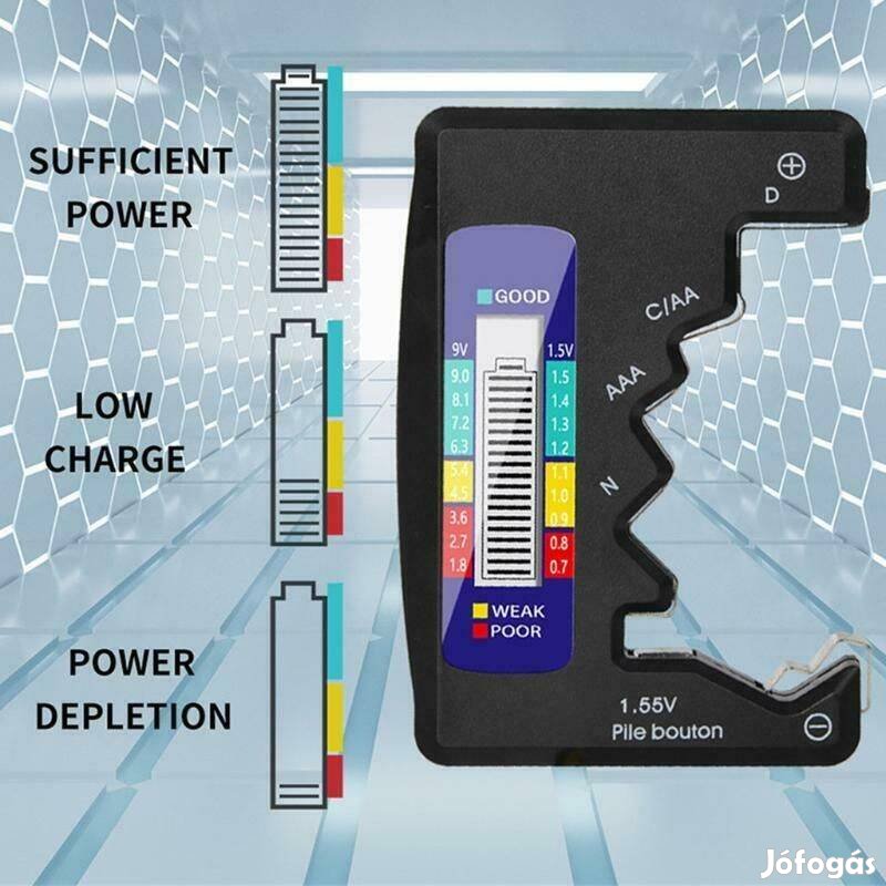 Akku ( Akkumulátor ) és Elem Teszter Digitális Elemteszter LCD kijelz