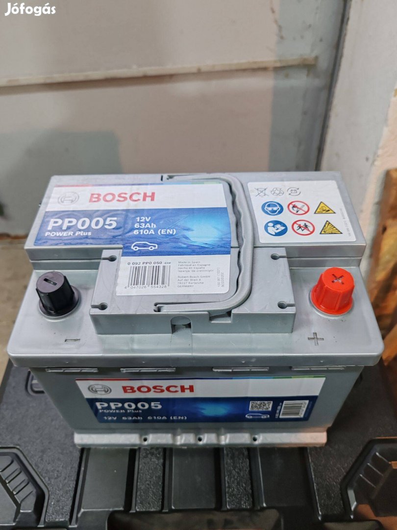 Akkumulátor Bosch PP 005 12V 63Ah 610A újszerű hibátlan