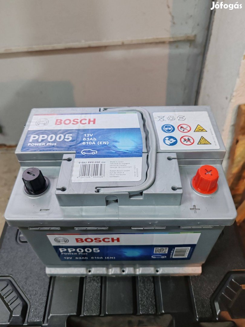 Akkumulátor Bosch PP 005 12V 63Ah 610A újszerű hibátlan