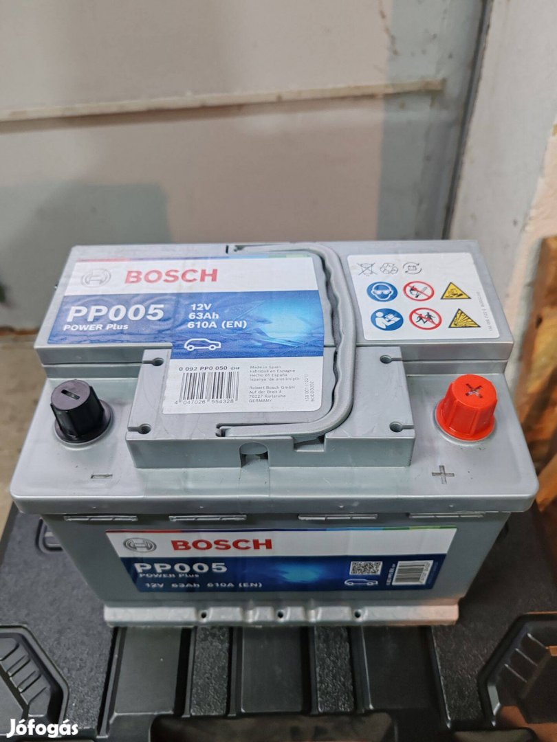 Akkumulátor Bosch PP 005 12V 63Ah 610A újszerű hibátlan