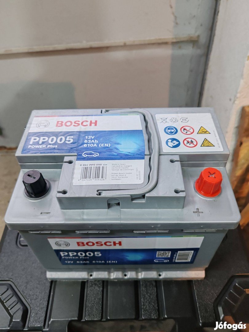 Akkumulátor Bosch PP 005 12V 63Ah 610A újszerű hibátlan