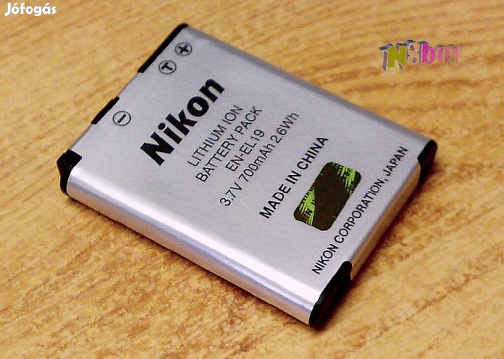 Akkumulátor Nikon EN-EL19 700 mAh Li-ion, új fóliás csomagolású gyári