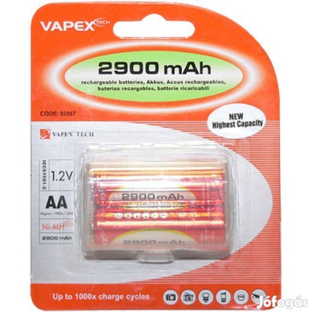 Akkumulátor : 2x 2900 mAh (AA) Ni-MH + tartó (0908)