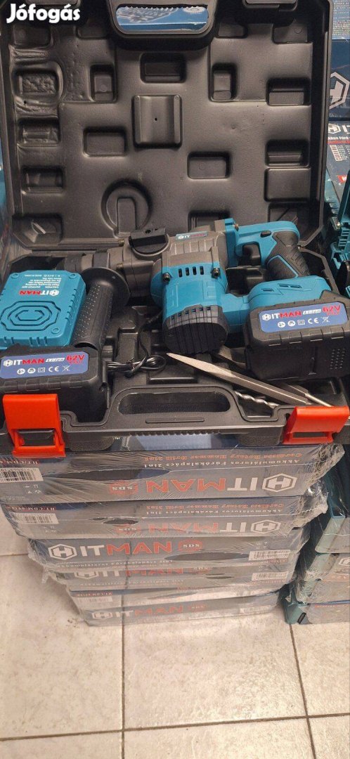 Akkumulátoros 62V Fúró- és Vésőkalapács 2in1