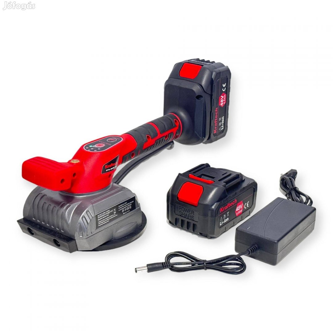 Akkumulátoros Csempe Vibrátor, 125mm Tárcsa, 48V