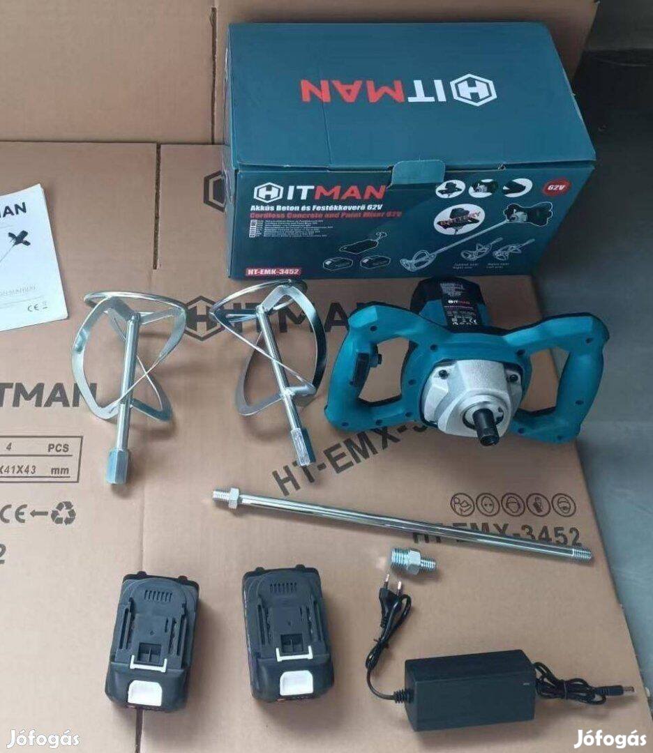 Akkumulátoros Festékkeverő 62V, 2x8.0Ah