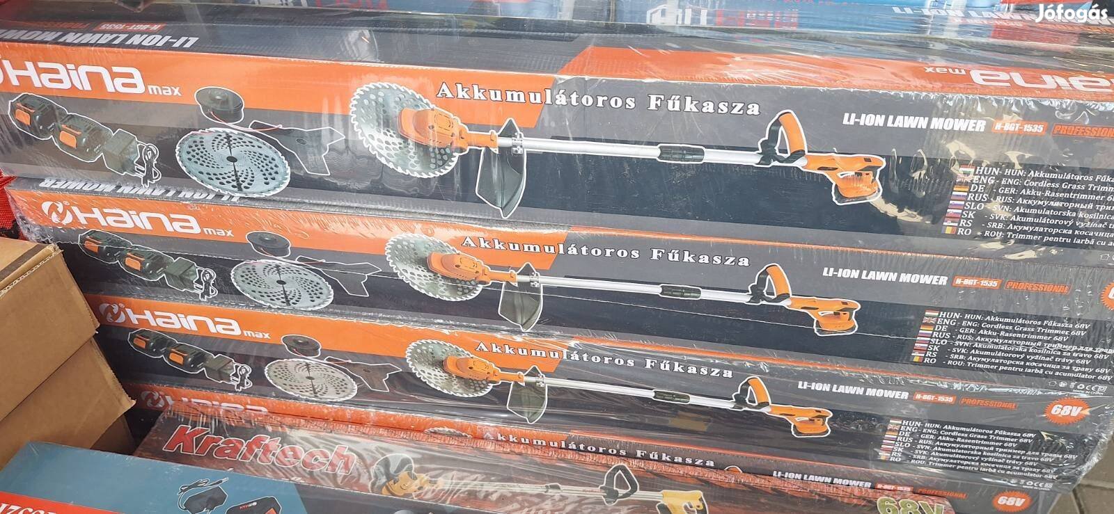 Akkumulátoros Fűkasza és Bozótvágó 68V LCD kijelzős, 2 akkumulátorral