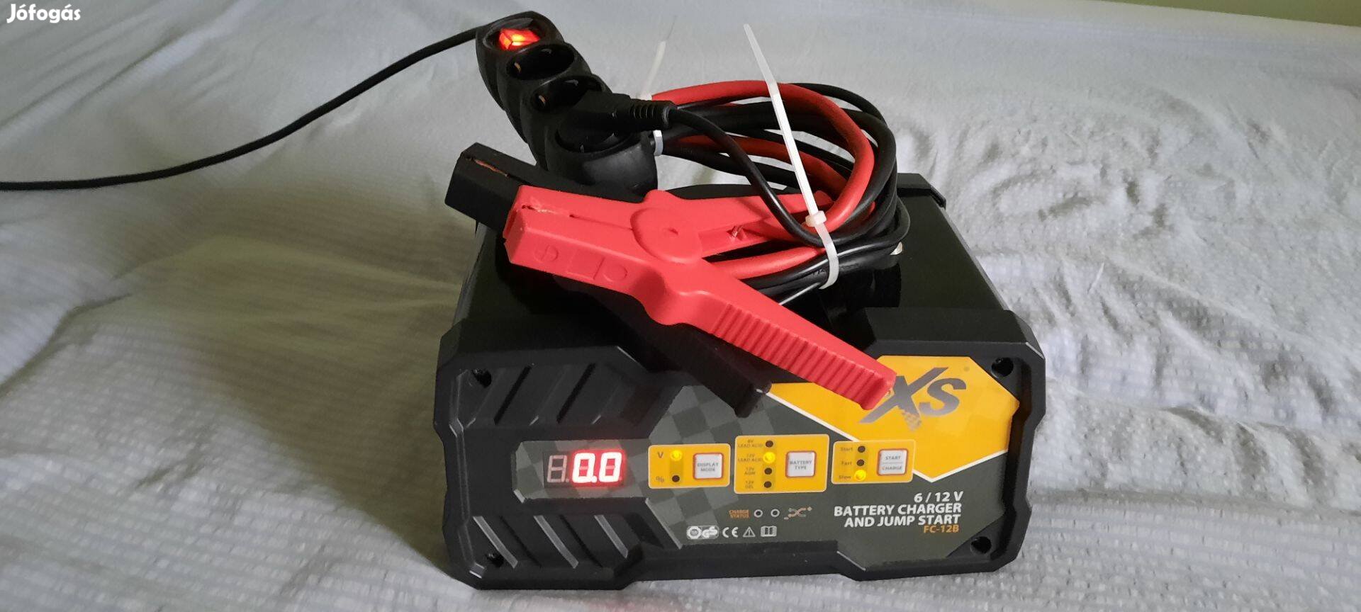 Akkutöltő, töltő, 6-12V, akkufelismerés, gyorstöltés, indítássegítés