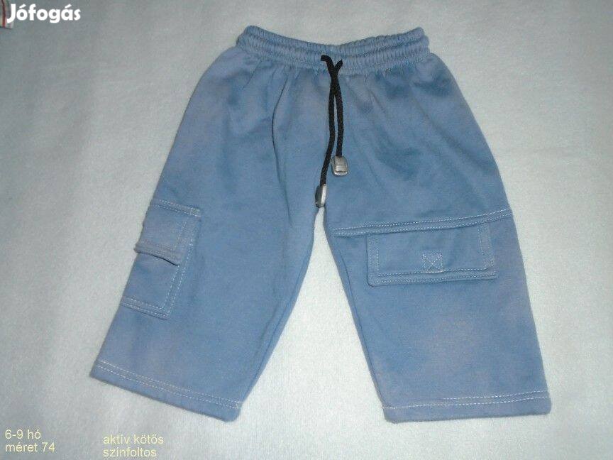 Aktív kötős kék nadrág 6-9 hó méret 74